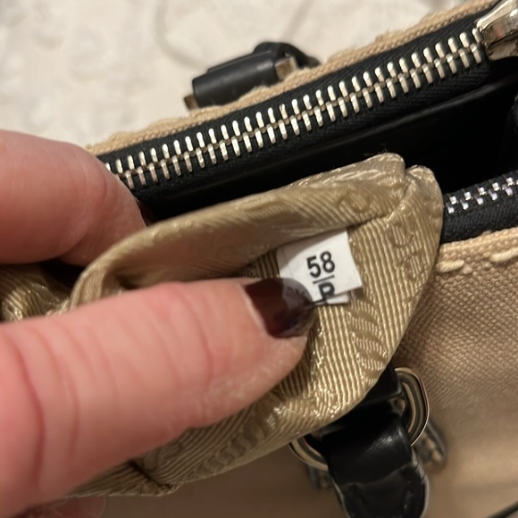 PRADA City Stitched Beige Canvas Hand-Stitched Leather, Double Zipped Tote - Picture 12 of 17